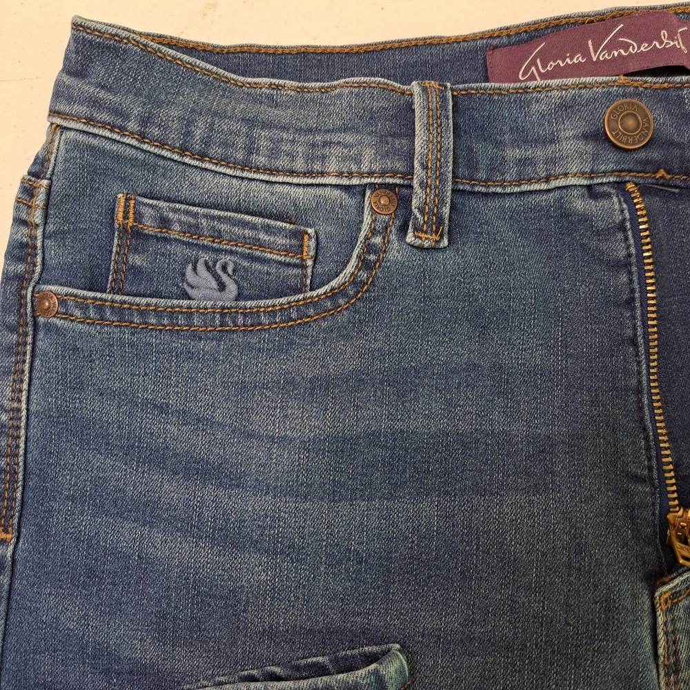 Gloria Vanderbilt Womens Amanda Capri 6 Blue Denim High Rise Stretch 1630-224 - Picture 3 of 8